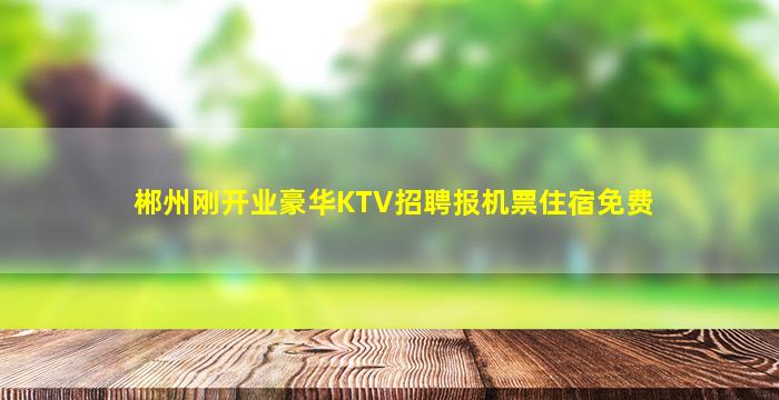 郴州刚开业豪华KTV招聘报机票住宿免费